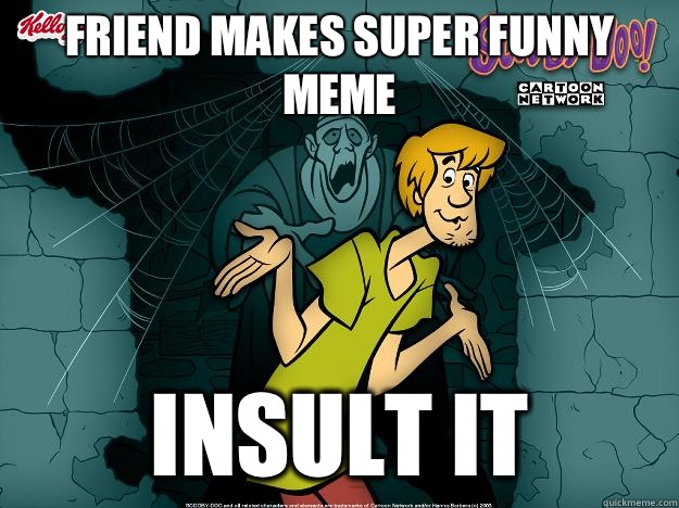 Friend makes super funny meme Insult it  Irrational Shaggy