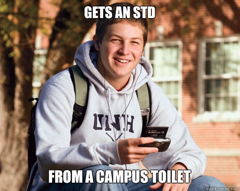 Gets an STD From a campus toilet - Gets an STD From a campus toilet  College Freshman