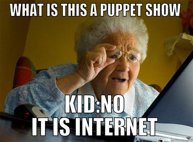 FOUND THE INTERNET - WHAT IS THIS A PUPPET SHOW KID:NO IT IS INTERNET Grandma finds the Internet