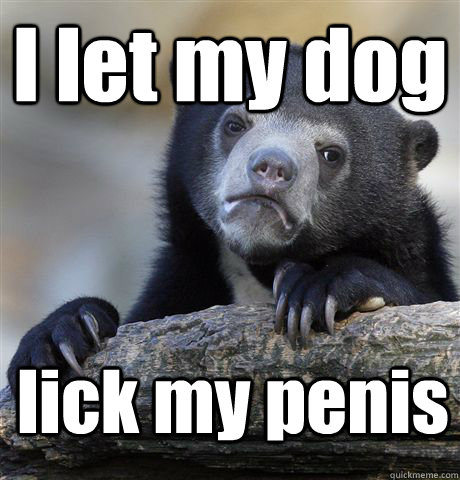 I let my dog  lick my penis   Confession Bear