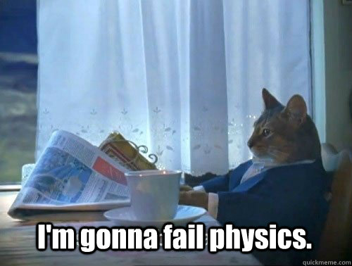 I'm gonna fail physics.   Fancy Cat