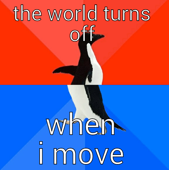 a part a way - THE WORLD TURNS OFF WHEN I MOVE Socially Awesome Awkward Penguin