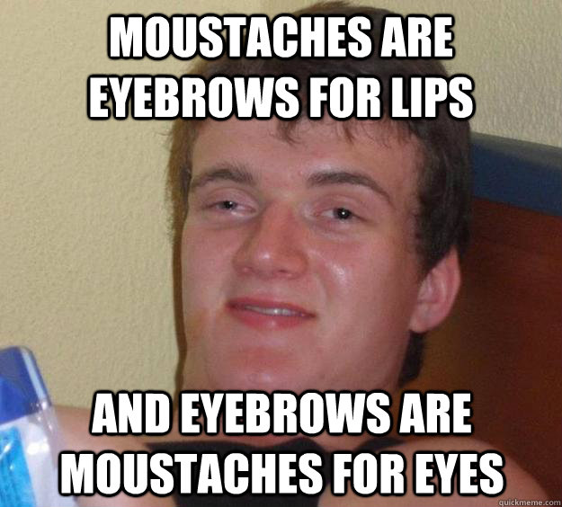 Moustaches are eyebrows for lips and eyebrows are moustaches for eyes  10 Guy