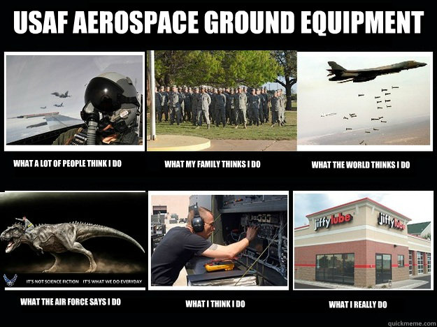 USAF Aerospace ground equipment What a lot of people think I do What my family thinks I do What the world thinks I do What the Air Force says I do What I think I do What I really do - USAF Aerospace ground equipment What a lot of people think I do What my family thinks I do What the world thinks I do What the Air Force says I do What I think I do What I really do  Misc