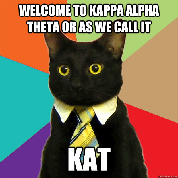 Welcome to kappa alpha theta or as we call it KAT  Business Cat