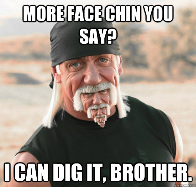 More face chin you say? I can dig it, brother.  Hulk Hogan with a Hulk Hogan Beard