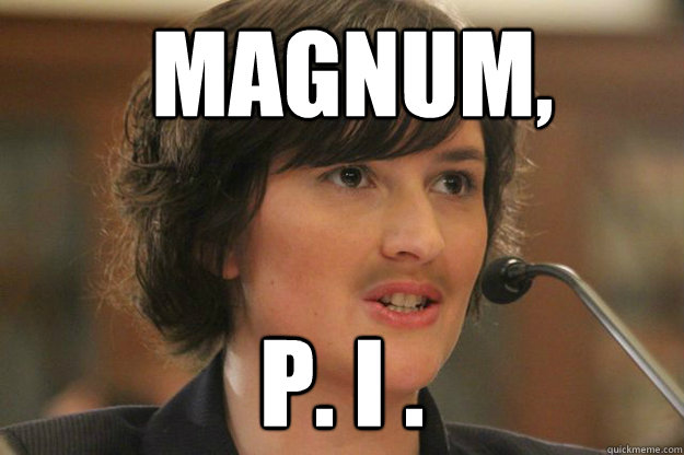 Magnum,

 P. I .  Slut Sandra Fluke