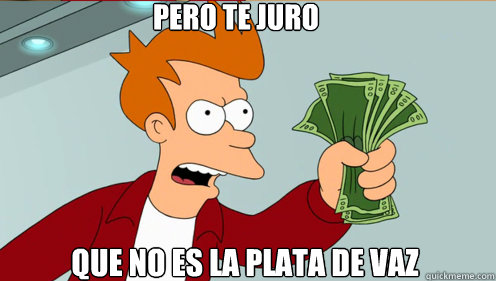 PERO TE JURO QUE NO ES LA PLATA DE VAZ  Fry shut up and take my money credit card