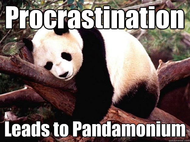 Procrastination Leads to Pandamonium  Procrastination Panda