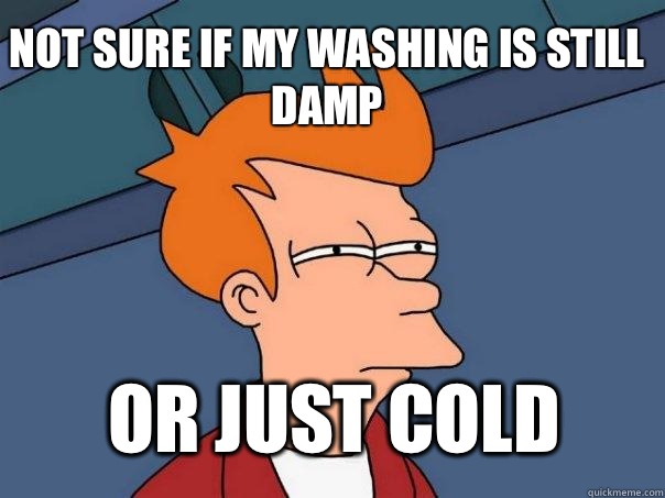 Not sure if my washing is still damp Or Just cold  Futurama Fry