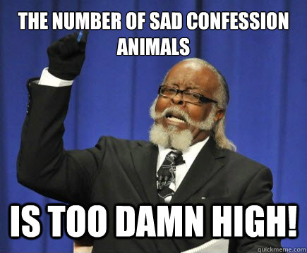 The number of sad confession animals is too damn high!  Too Damn High