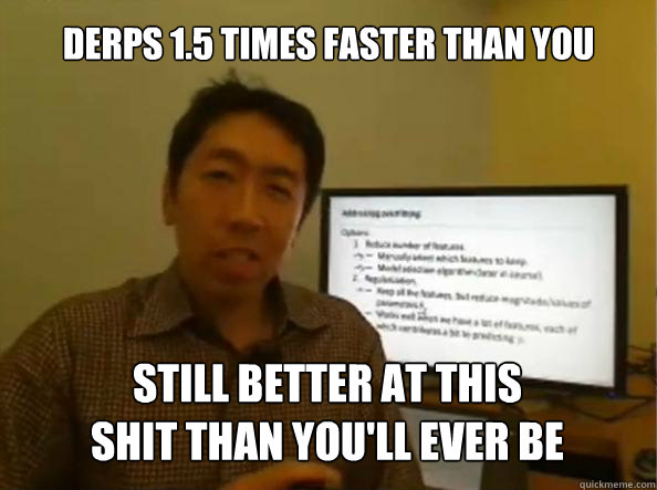 derps 1.5 times faster than you still better at this 
shit than you'll ever be   Andrew ng