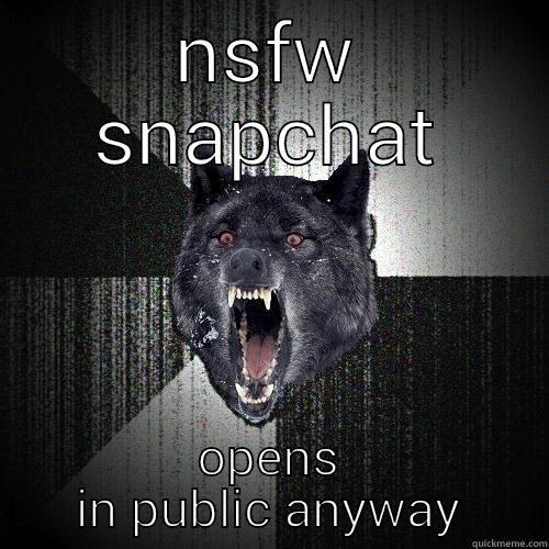 NSFW SNAPCHAT OPENS IN PUBLIC ANYWAY Insanity Wolf