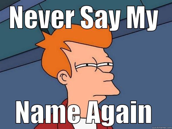 NEVER SAY MY NAME AGAIN Futurama Fry