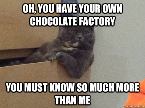 oh, you have your own chocolate factory you must know so much more than me - oh, you have your own chocolate factory you must know so much more than me  Misc