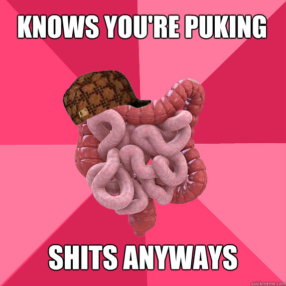 knows you're puking shits anyways  Scumbag Intestines