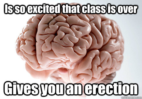 Is so excited that class is over Gives you an erection   Scumbag Brain