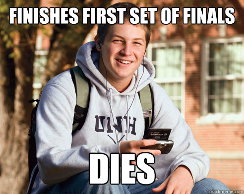 finishes first set of finals dies  College Freshman