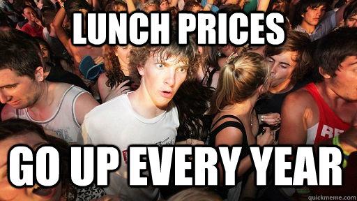 lunch prices go up every year  Sudden Clarity Clarence