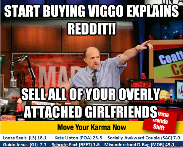 Start buying Viggo explains reddit!! Sell all of your Overly Attached Girlfriends   Jim Kramer with updated ticker