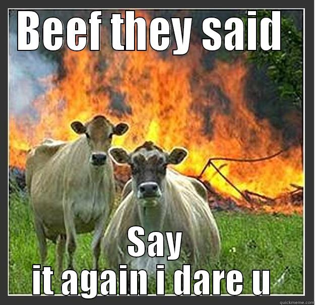 BEEF THEY SAID  SAY IT AGAIN I DARE U  Evil cows