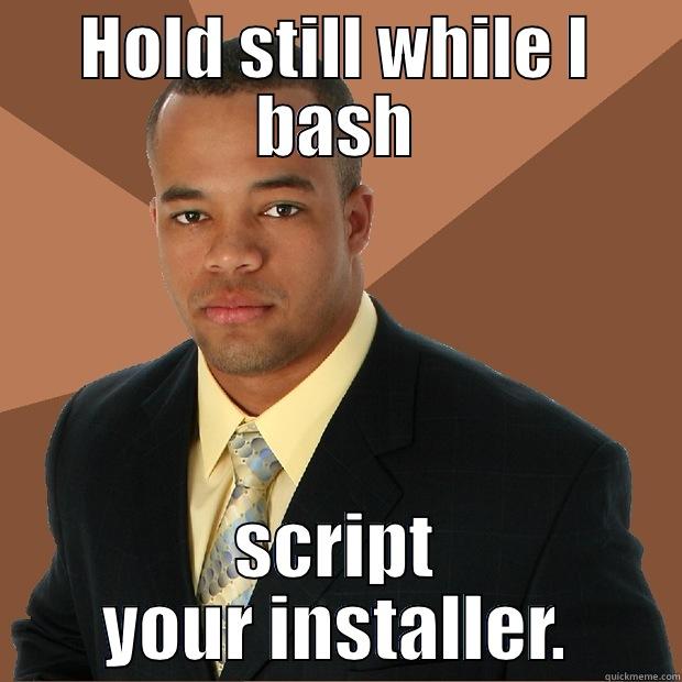 HOLD STILL WHILE I BASH SCRIPT YOUR INSTALLER. Successful Black Man