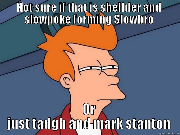 NOT SURE IF THAT IS SHELLDER AND SLOWPOKE FORMING SLOWBRO OR JUST TADGH AND MARK STANTON Futurama Fry