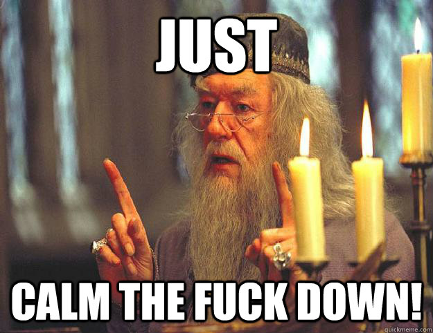 JUST CALM THE FUCK DOWN!  Scumbag Dumbledore