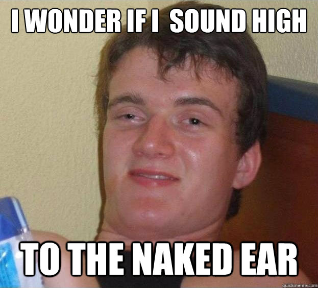 I Wonder If I  Sound High To the Naked Ear   The High Guy