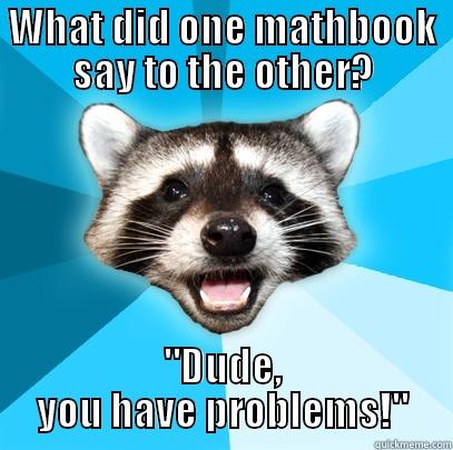 WHAT DID ONE MATHBOOK SAY TO THE OTHER? 