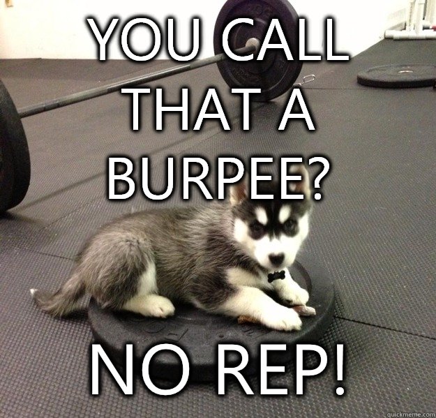 You call that a burpee? No rep!  Gym Husky