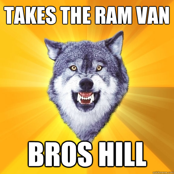 takes the ram van Bros hill  Courage Wolf