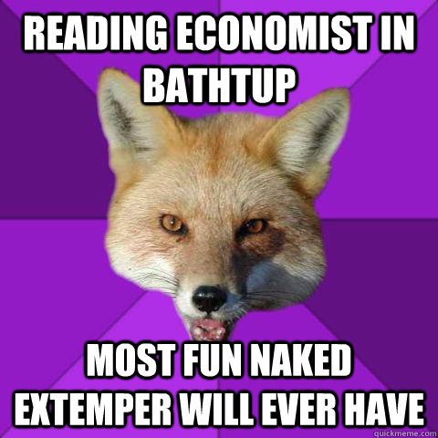 Reading Economist in bathtup Most fun naked extemper will ever have  Forensics Fox