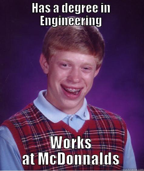 HAS A DEGREE IN ENGINEERING WORKS AT MCDONNALDS Bad Luck Brian