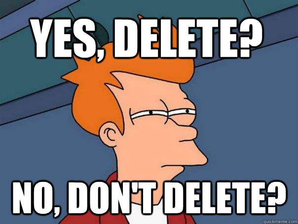 Yes, Delete? No, Don't Delete? - Yes, Delete? No, Don't Delete?  Futurama Fry