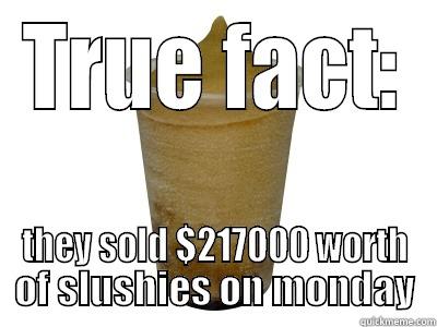 i loled - TRUE FACT: THEY SOLD $217000 WORTH OF SLUSHIES ON MONDAY Misc