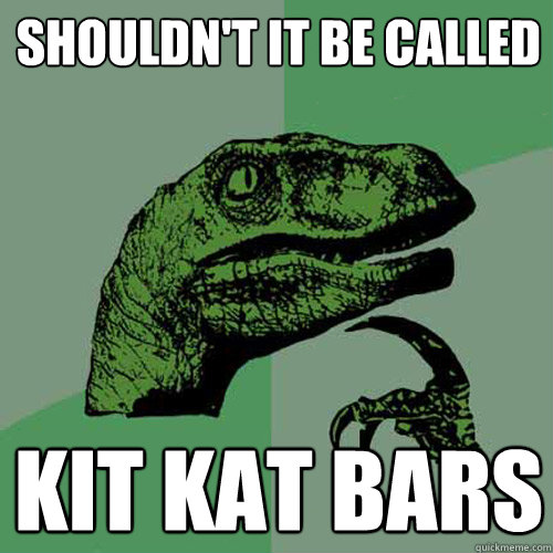 shouldn't it be called kit kat bars - shouldn't it be called kit kat bars  Philosoraptor