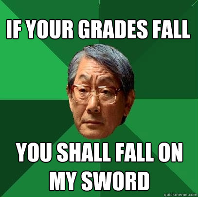 If your grades fall you shall fall on my sword  High Expectations Asian Father