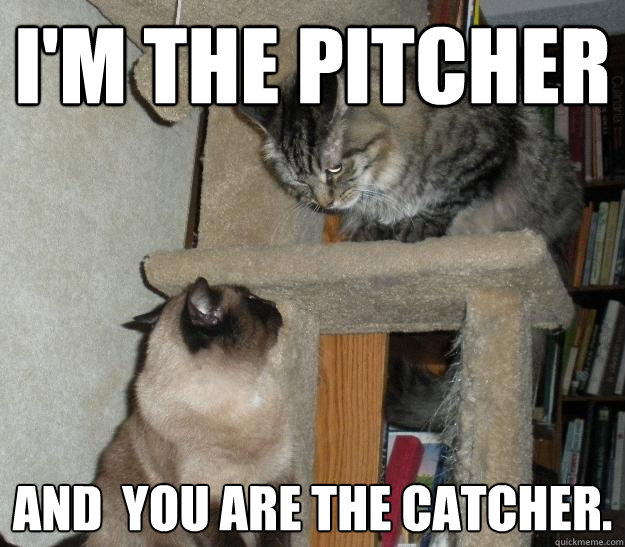 I'm the pitcher And  you are the catcher.  Battle Cats