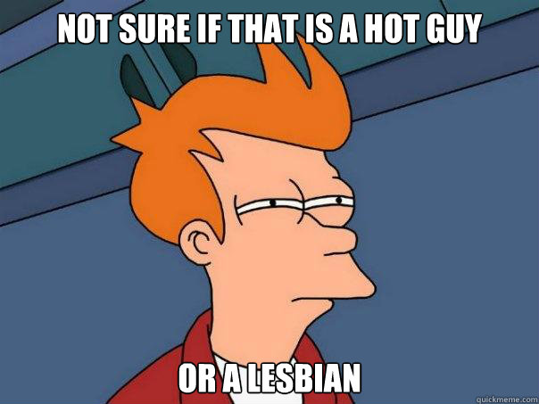 Not sure if That is a hot guy or a lesbian  Futurama Fry