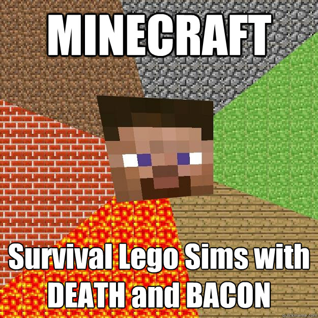 MINECRAFT Survival Lego Sims with DEATH and BACON  Minecraft