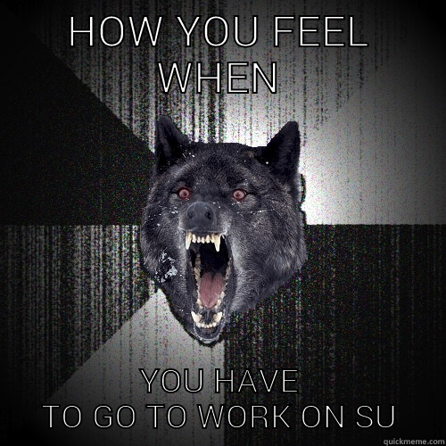 HOW YOU FEEL WHEN YOU HAVE TO GO TO WORK ON SUNDAY Insanity Wolf