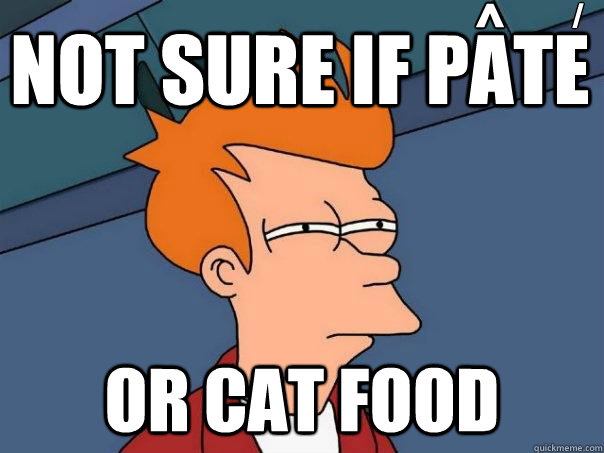 Not sure if pate or cat food / ^ - Not sure if pate or cat food / ^  Futurama Fry