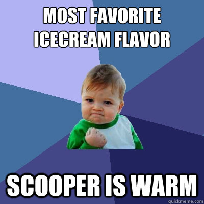 Most favorite icecream flavor scooper is warm  Success Kid