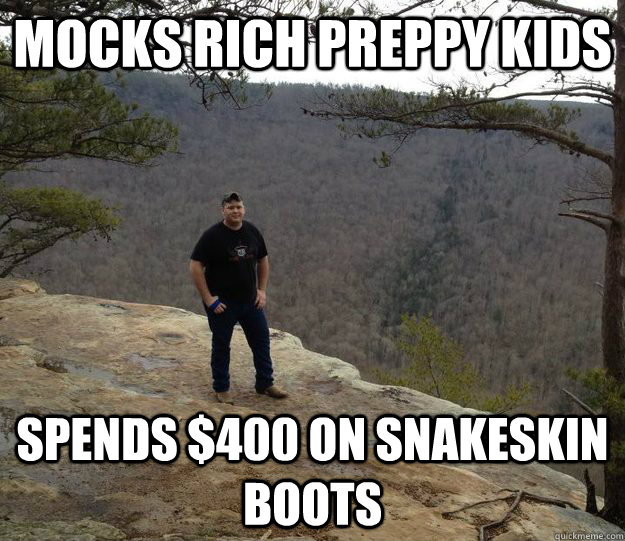 MOCKS RICH PREPPY KIDS SPENDS $400 ON SNAKESKIN BOOTS  