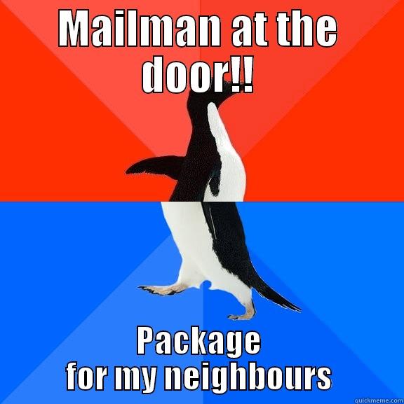 MAILMAN AT THE DOOR!! PACKAGE FOR MY NEIGHBOURS Socially Awesome Awkward Penguin