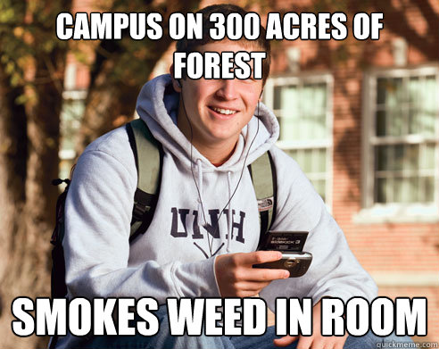 Campus on 300 Acres of forest Smokes weed in room - Campus on 300 Acres of forest Smokes weed in room  College Freshman