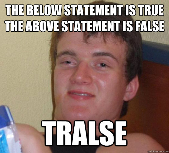 the below statement is true
the above statement is false tralse - the below statement is true
the above statement is false tralse  tralse