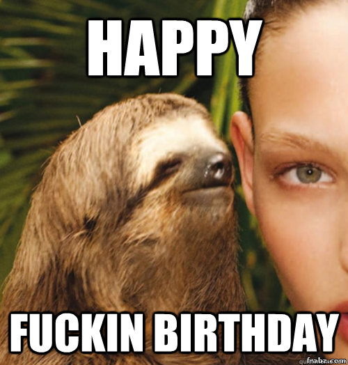 Happy Fuckin Birthday   rape sloth