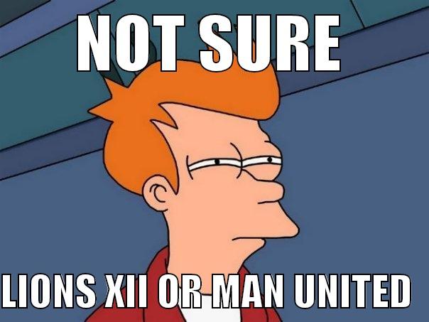 NOT SURE  LIONS XII OR MAN UNITED  Futurama Fry